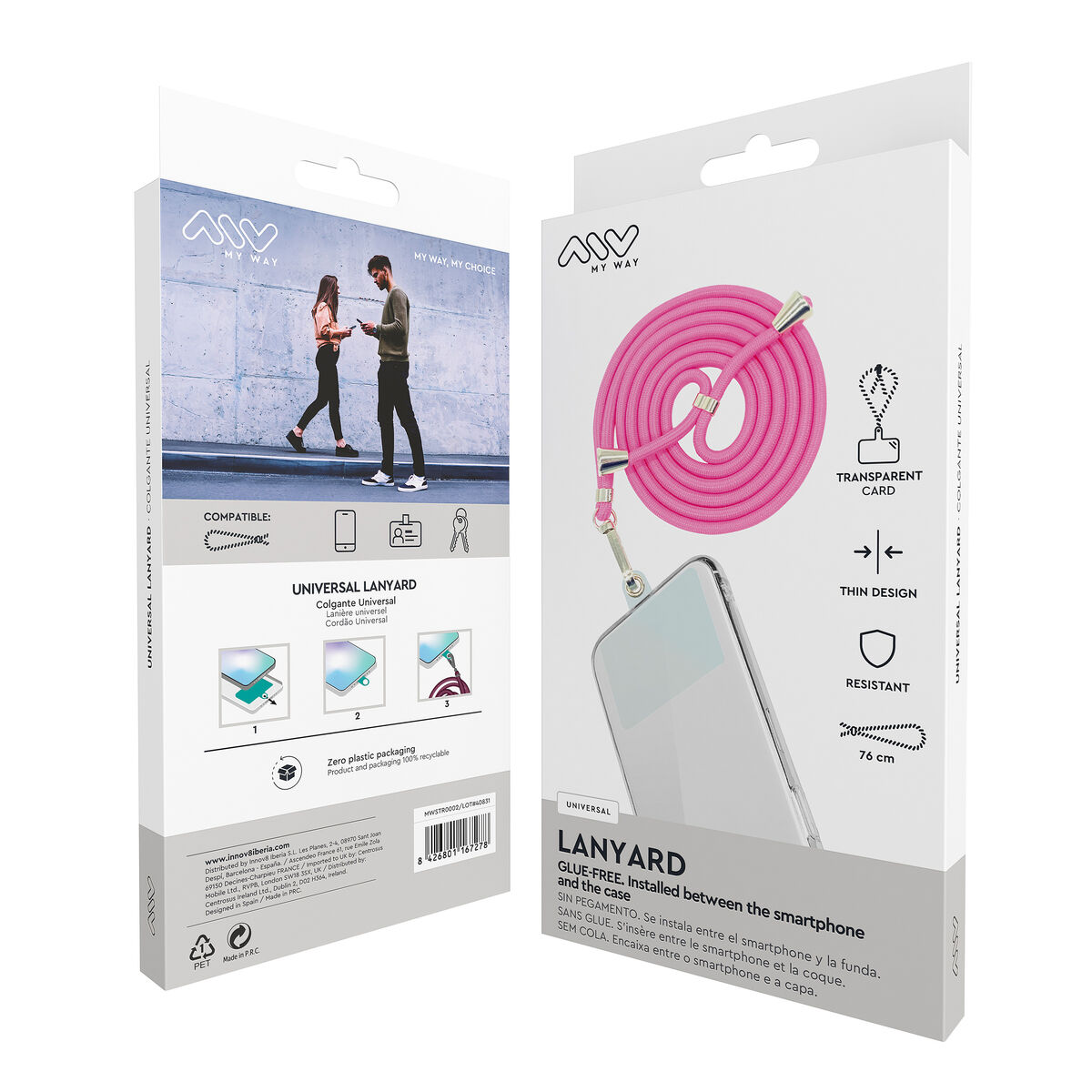 Image de Mobile Phone Lanyard Myway Pink