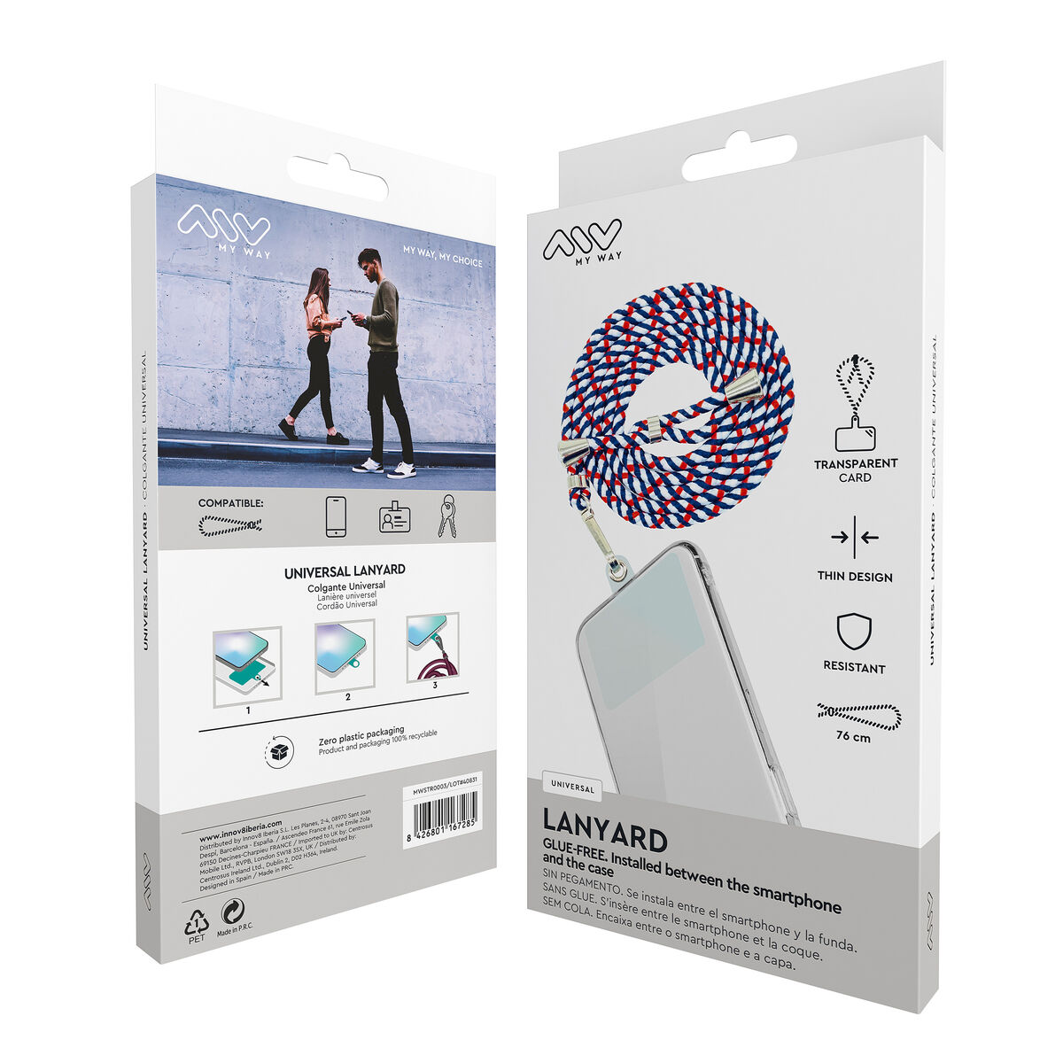 Obrazek Mobile Phone Lanyard Myway Blue Red