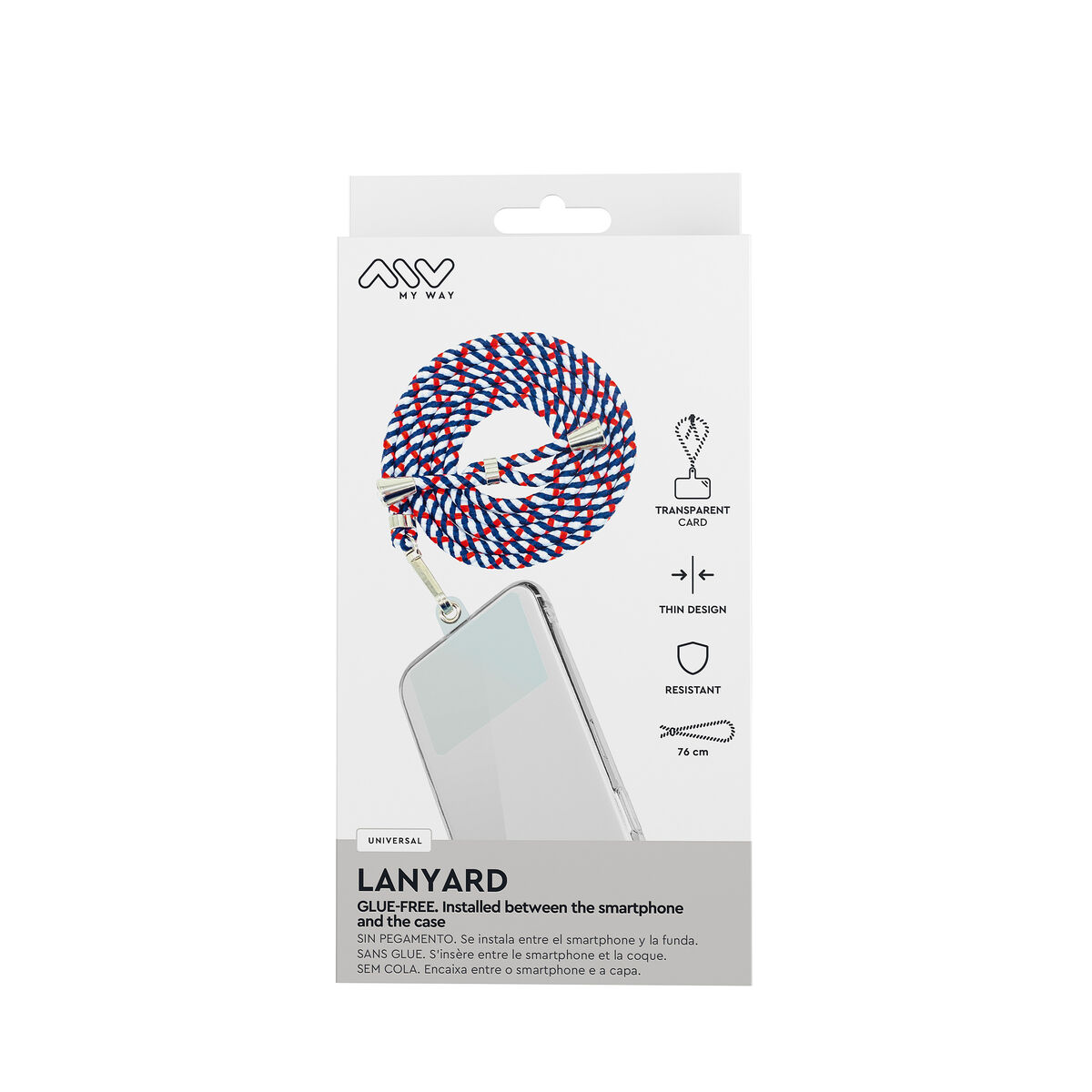 Obrazek Mobile Phone Lanyard Myway Blue Red