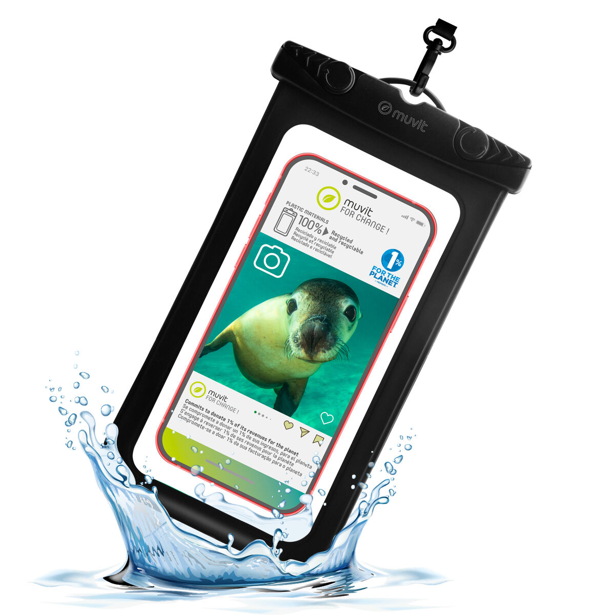 Image de Waterproof case Muvit for Change Black Universal 6,5" (6,5")