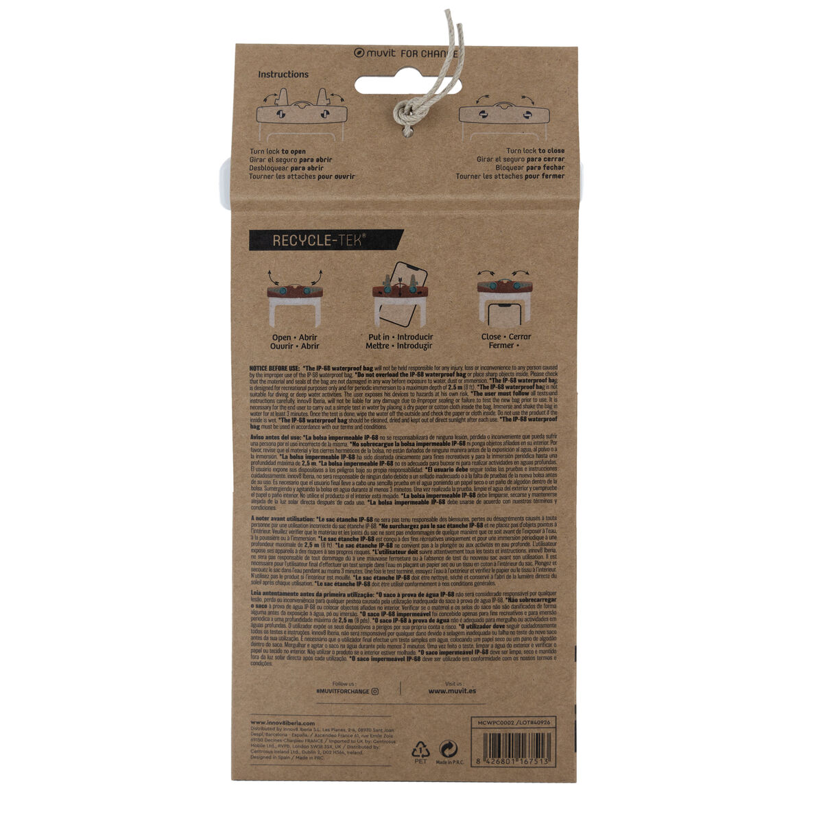 Obrazek Waterproof case Muvit for Change White Universal 6,5" (6,5")