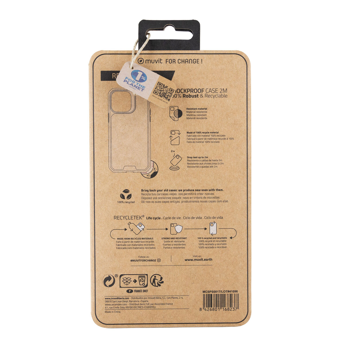 Image de Protection pour téléphone portable Muvit for Change iPhone 14 Pro Max Transparent