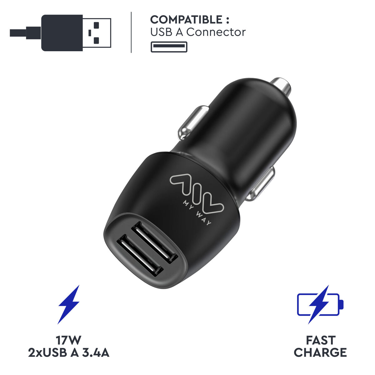 Picture of Car Charger Myway Black 15 W