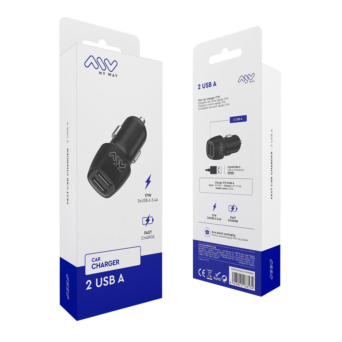 Picture of Car Charger Myway Black 15 W