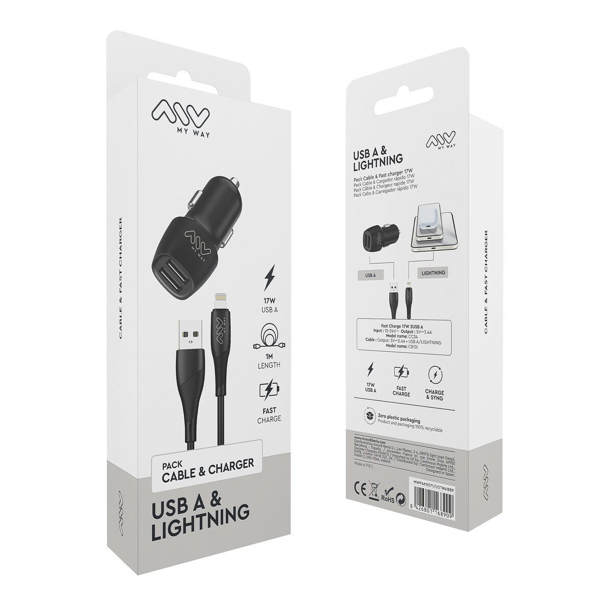 Obrazek Car Charger Myway Black