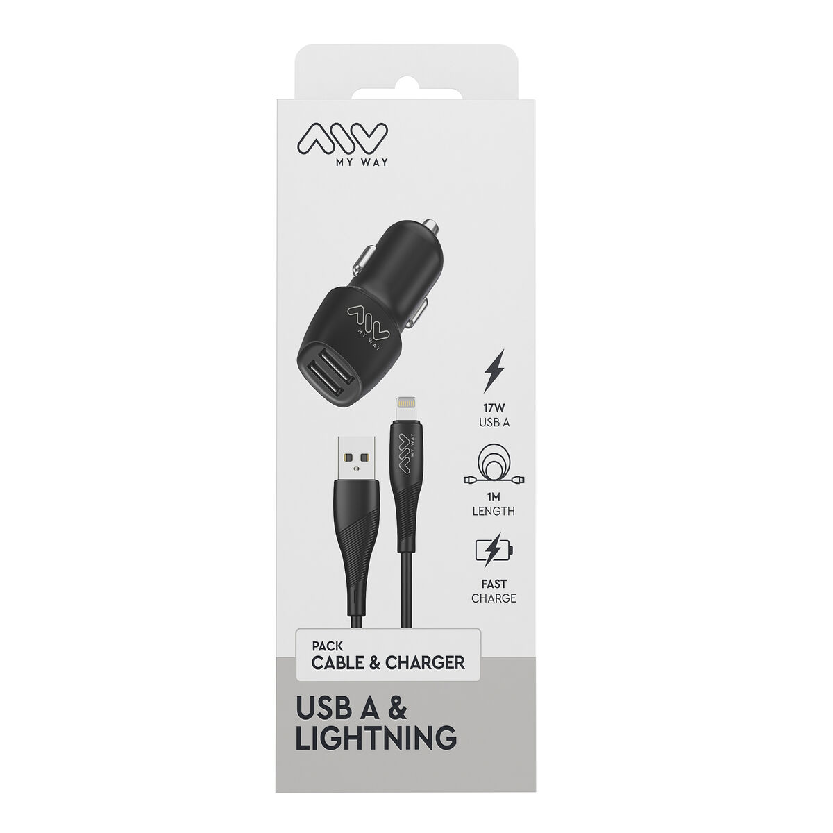 Obrazek Car Charger Myway Black