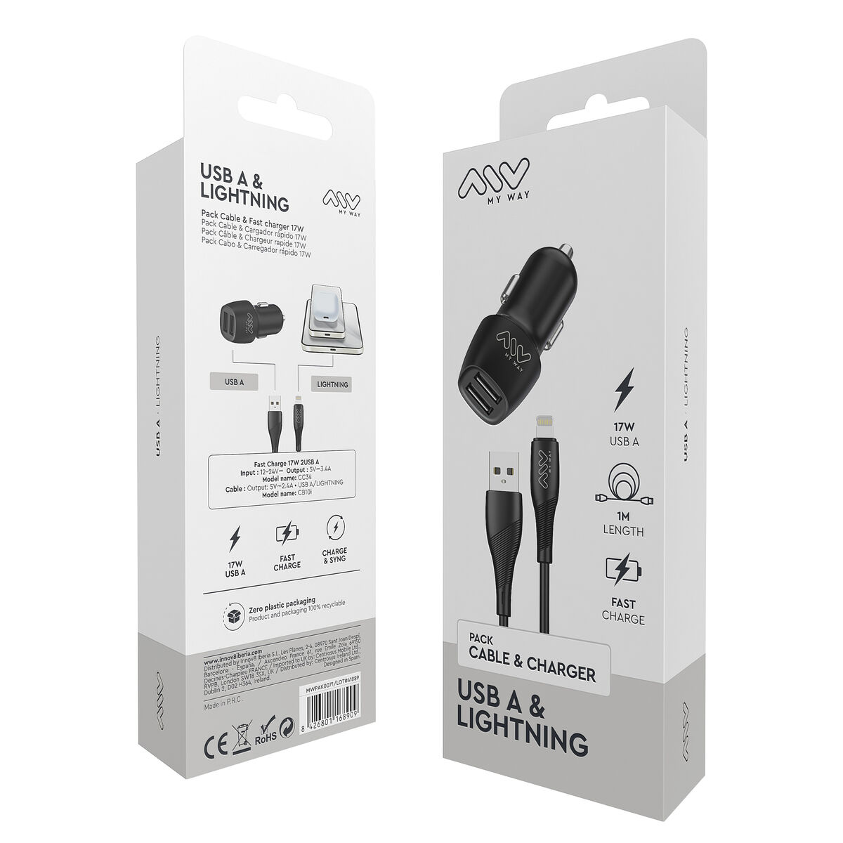 Obrazek Car Charger Myway Black