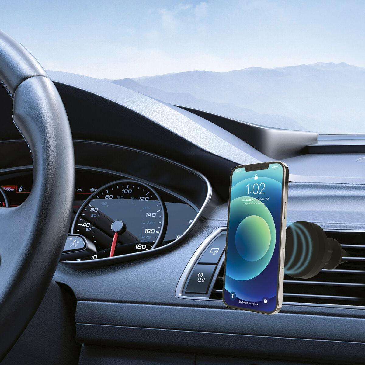 Mobile support Muvit MCCHL0001 Black