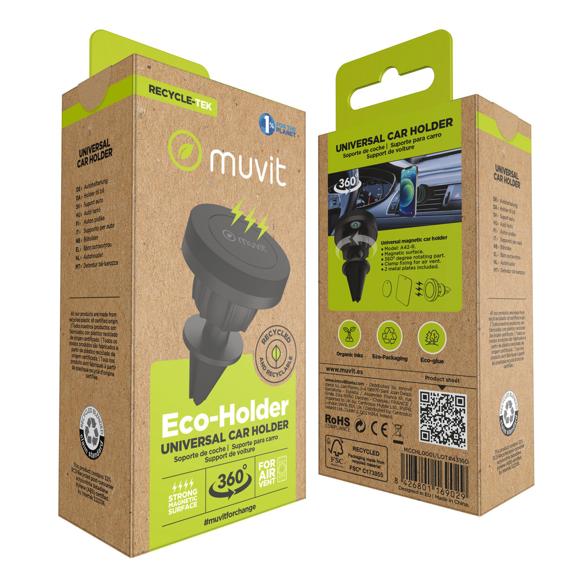 Mobile support Muvit MCCHL0001 Black