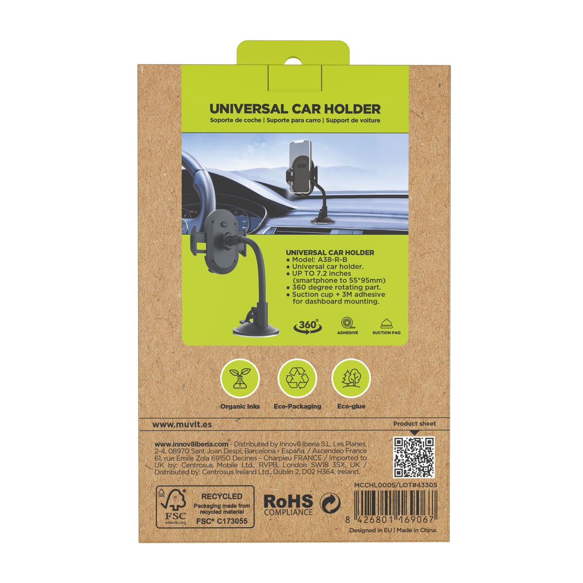 Car Mount Muvit Black 7"