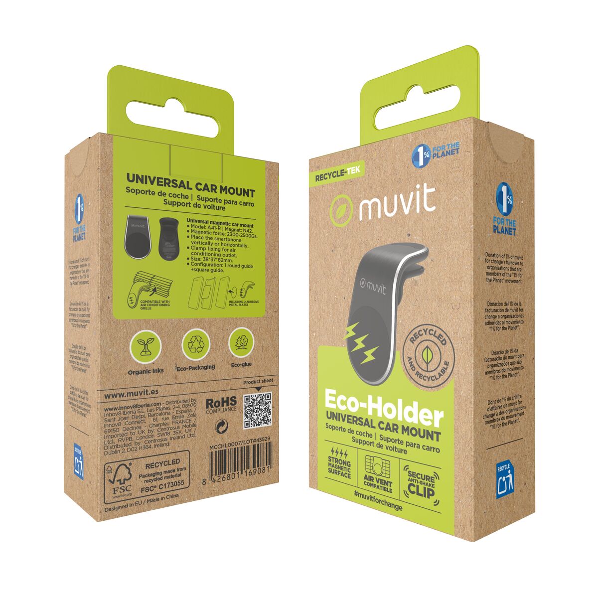 Mobile support Muvit MCCHL0007 Black