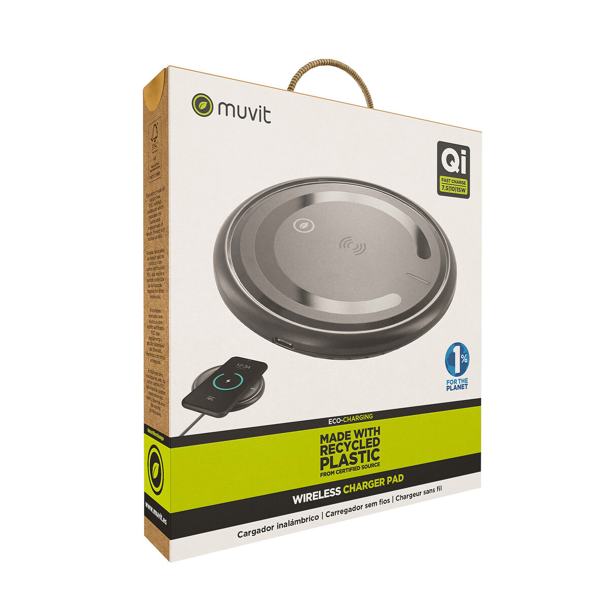 Bild von Kabelloses Ladegerät Muvit for Change W114-R BLACK Schwarz