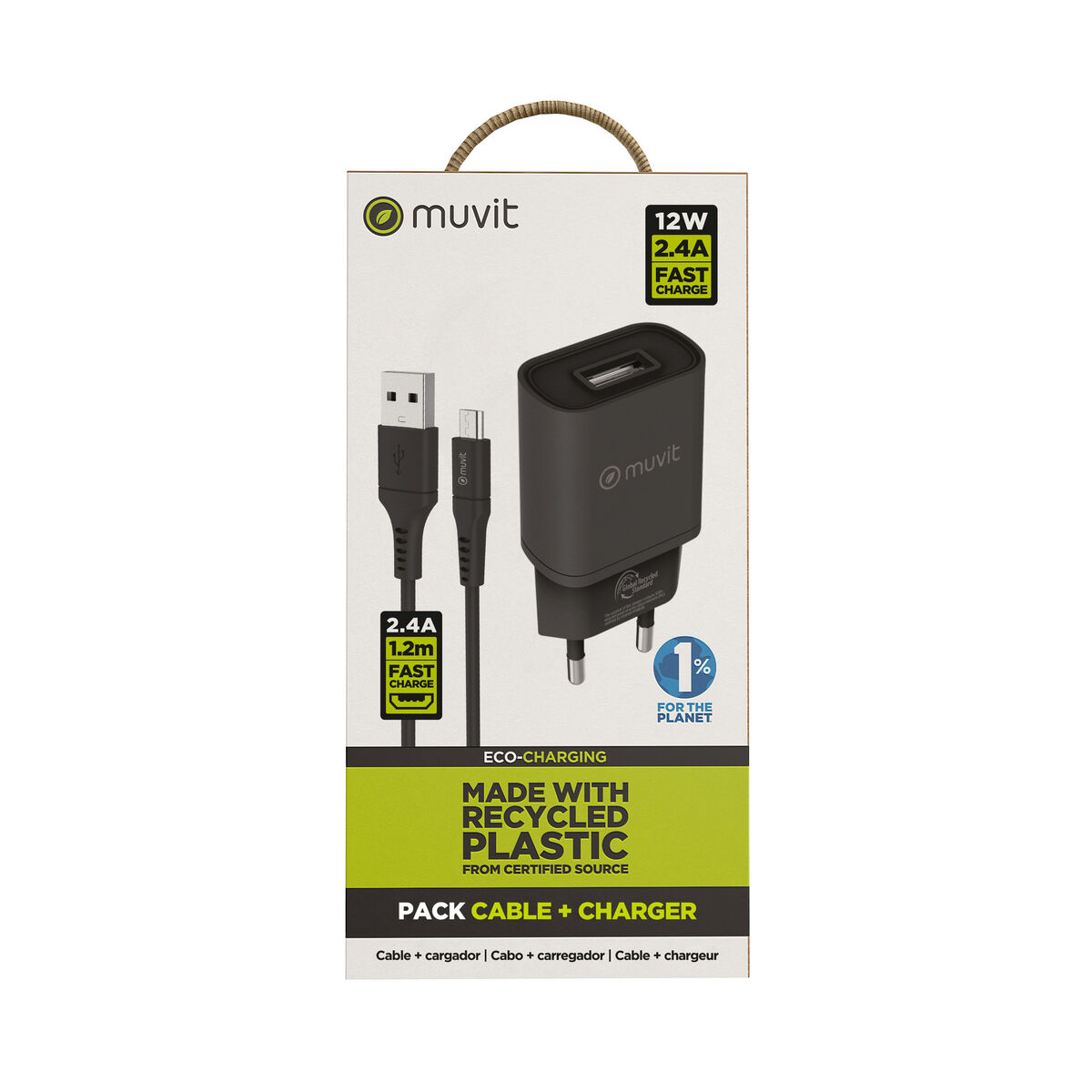 Picture of Wall Charger Muvit for Change Black 12 W (2 Units)