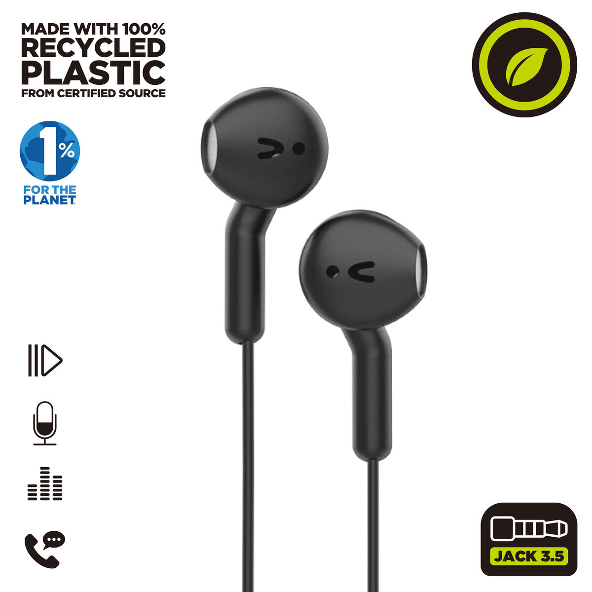 Bild von Headphones with Microphone Muvit E56 Black