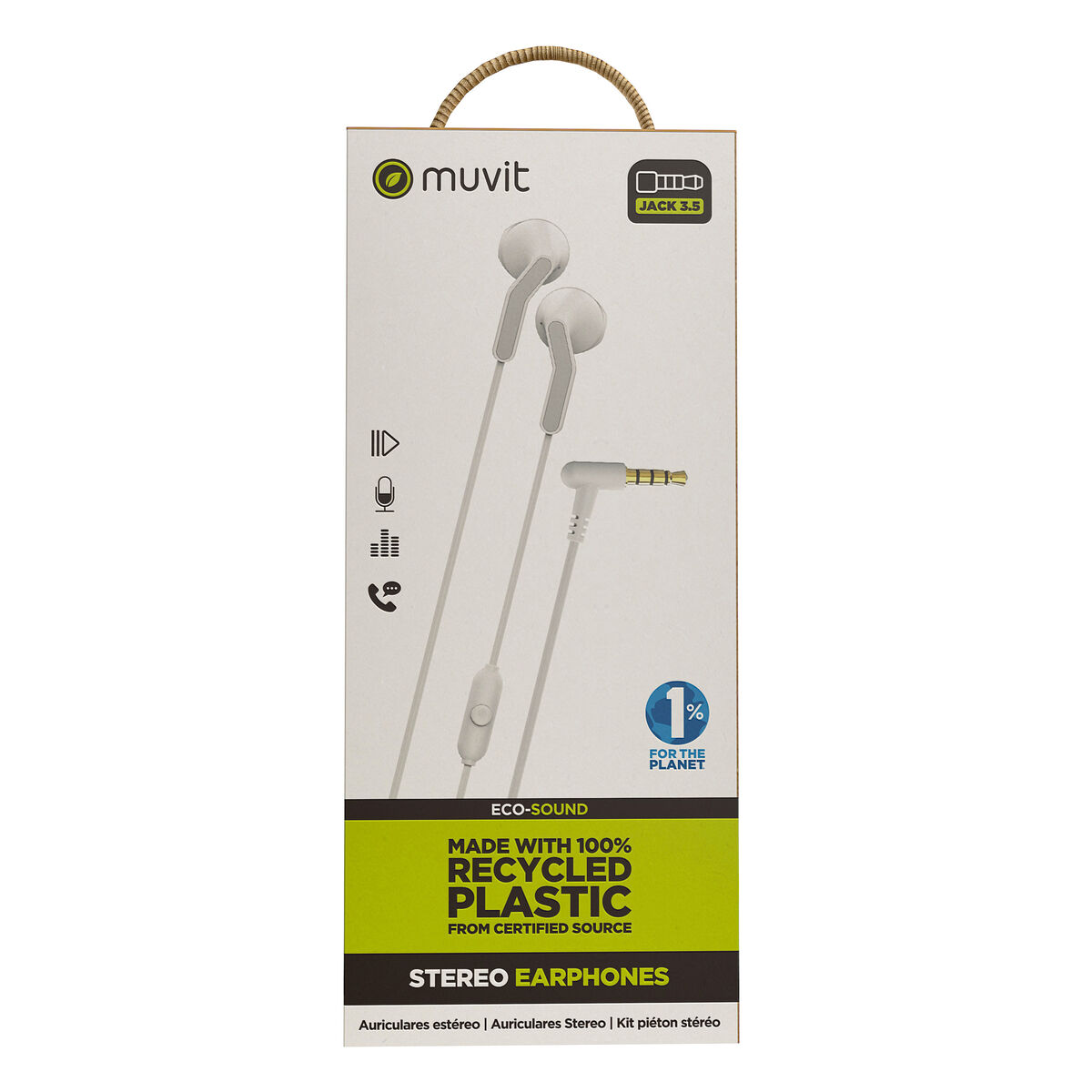 Headphones Muvit for Change E56 White