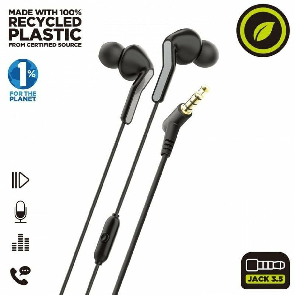 Obrazek Headphones with Microphone Muvit E57 Black
