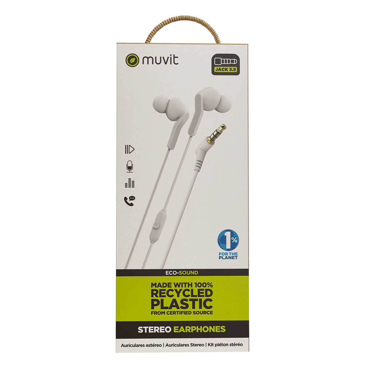 Headphones Muvit for Change E57 White