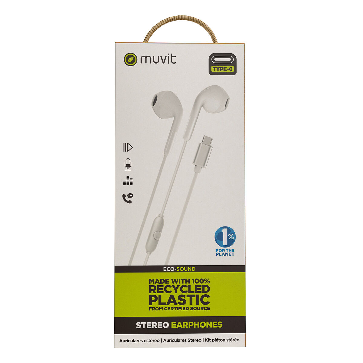 Headphones Muvit for Change E58 White
