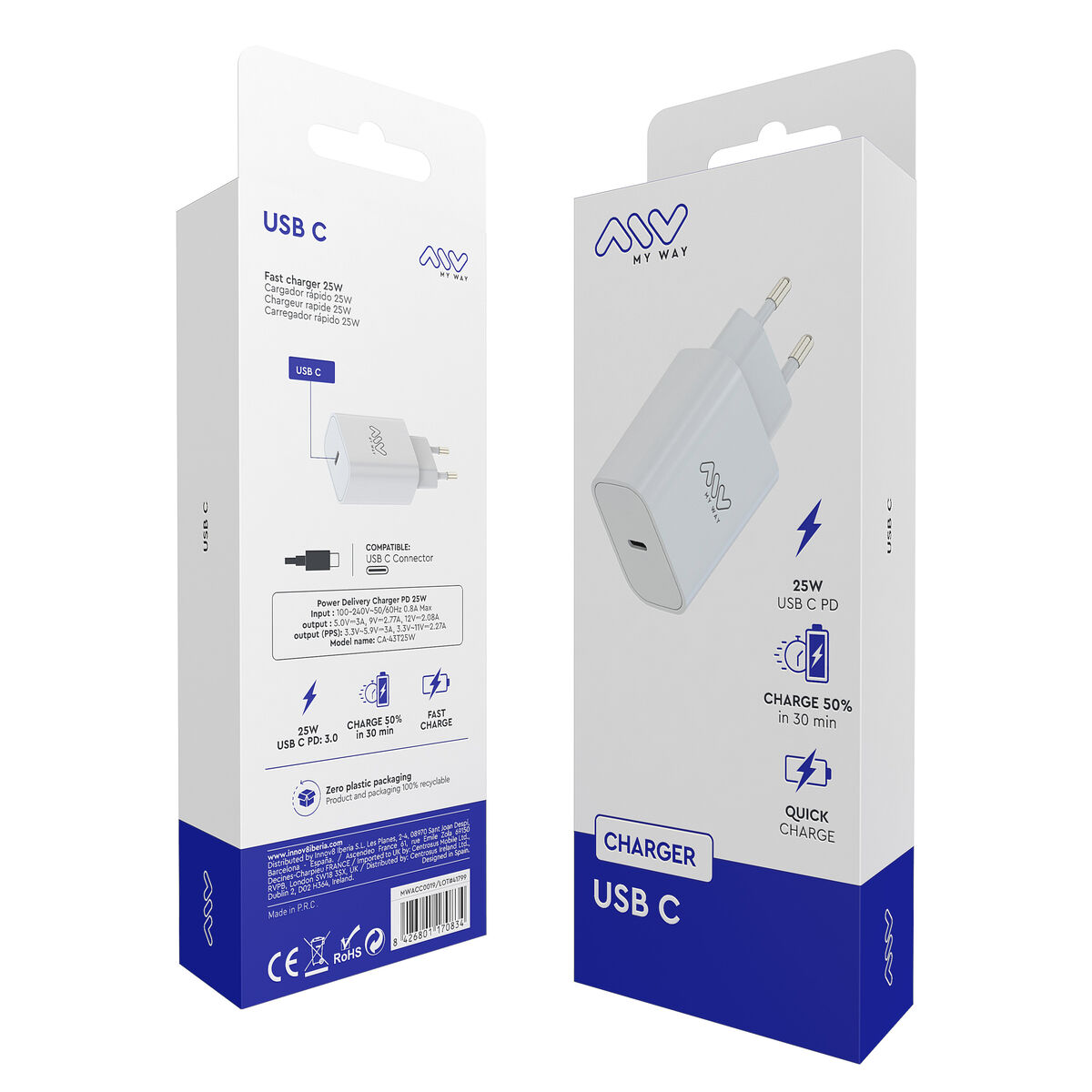 Picture of Wall Charger Myway White 25 W