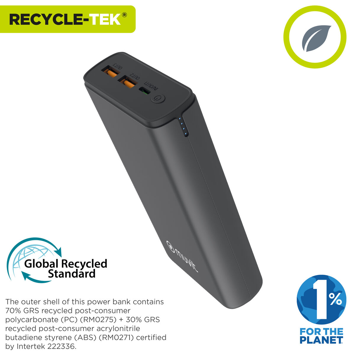Bild von Powerbank Muvit for Change DP200G-R-PD Schwarz 20 W