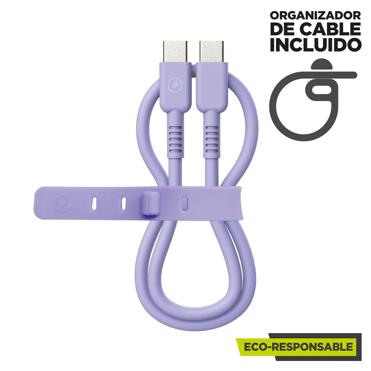 Kabel USB-C naar USB-C Muvit for Change Lavendel 0,2 m