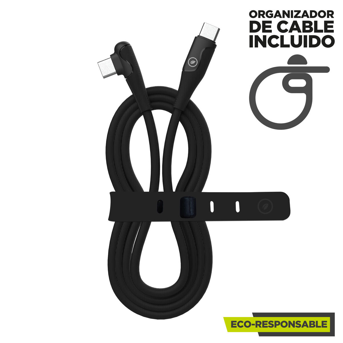 Kabel USB-C naar USB-C Muvit for Change Zwart 1,2 m