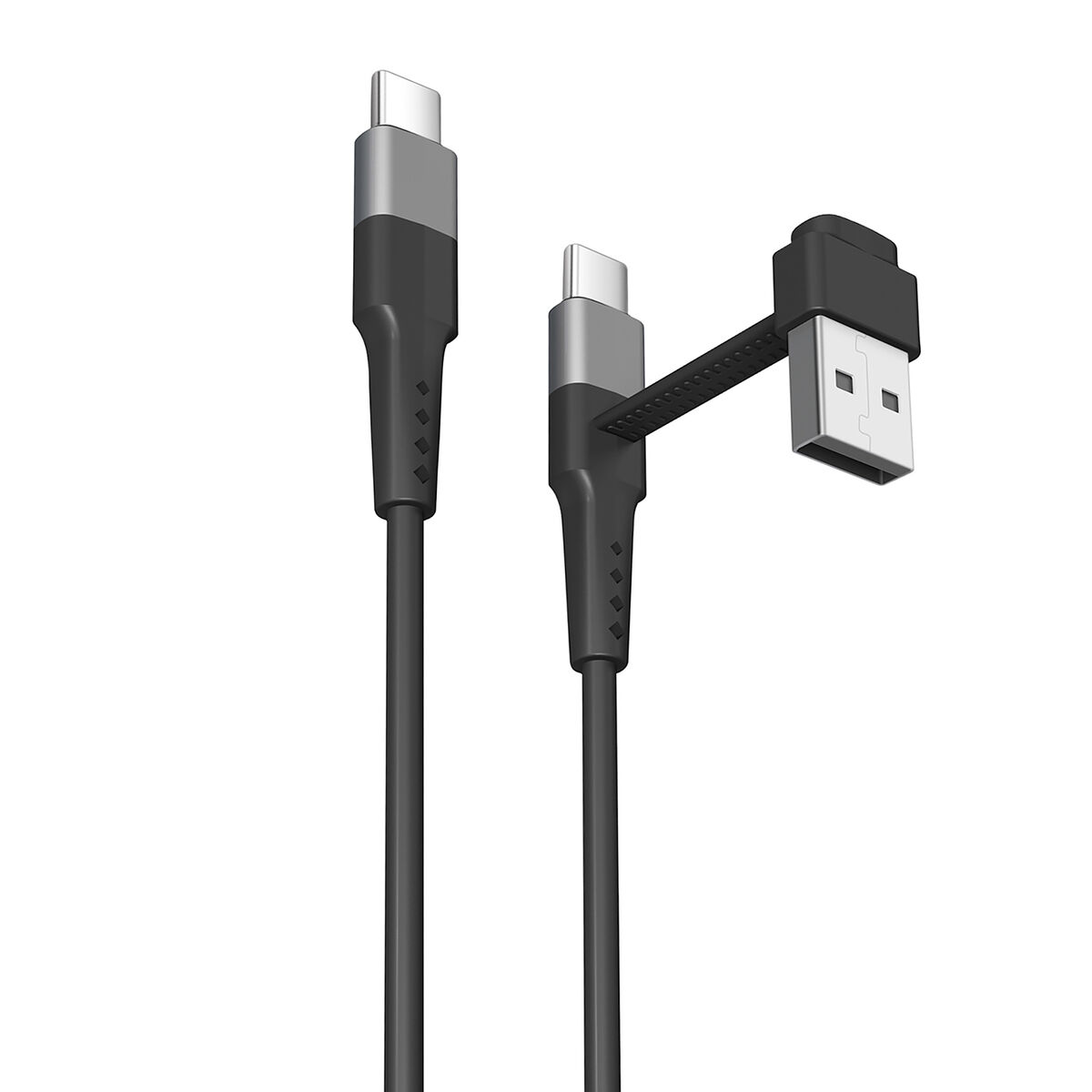 Kabel USB A naar USB-C Muvit for Change Zwart