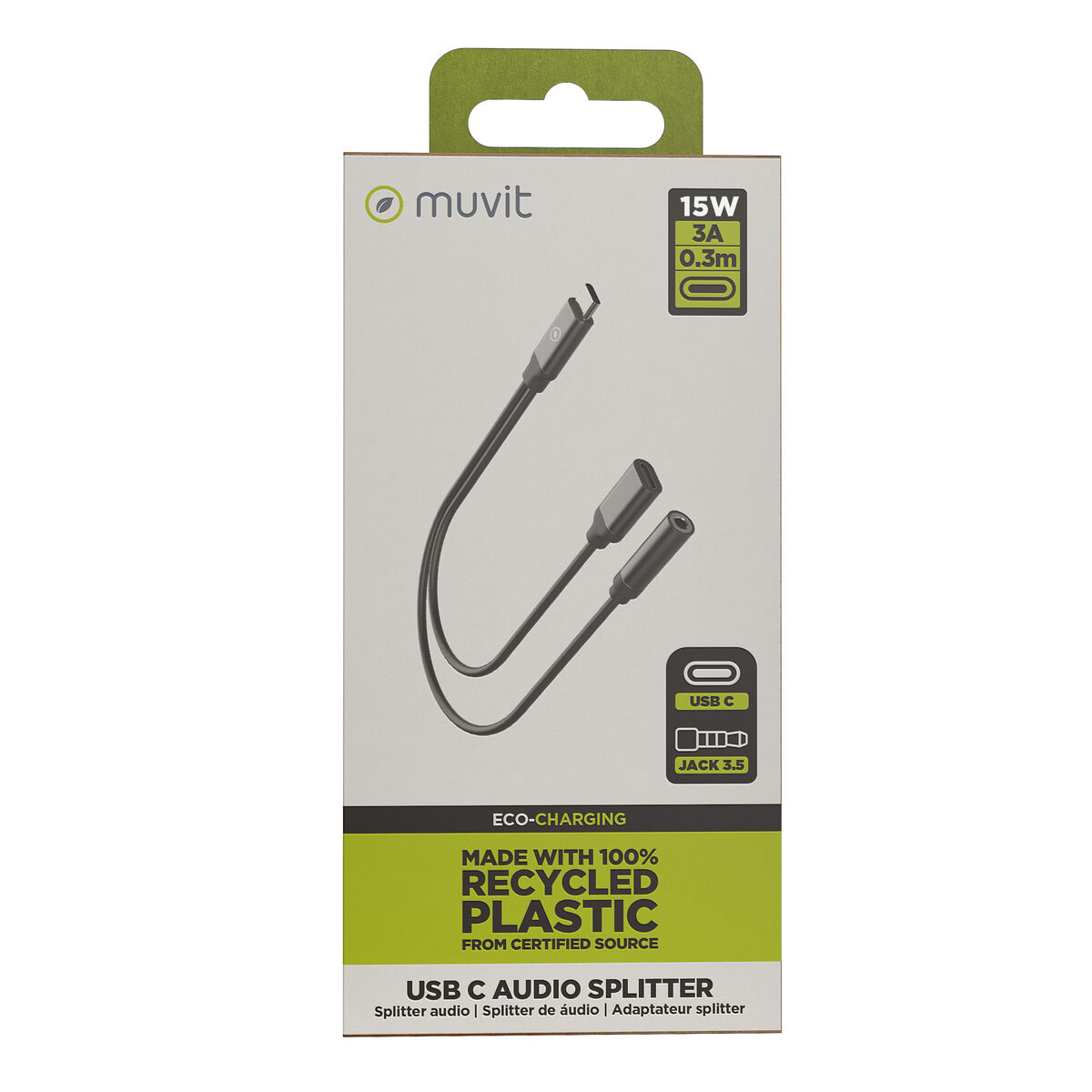 Picture of Audio Jack Adapter Muvit for Change Black