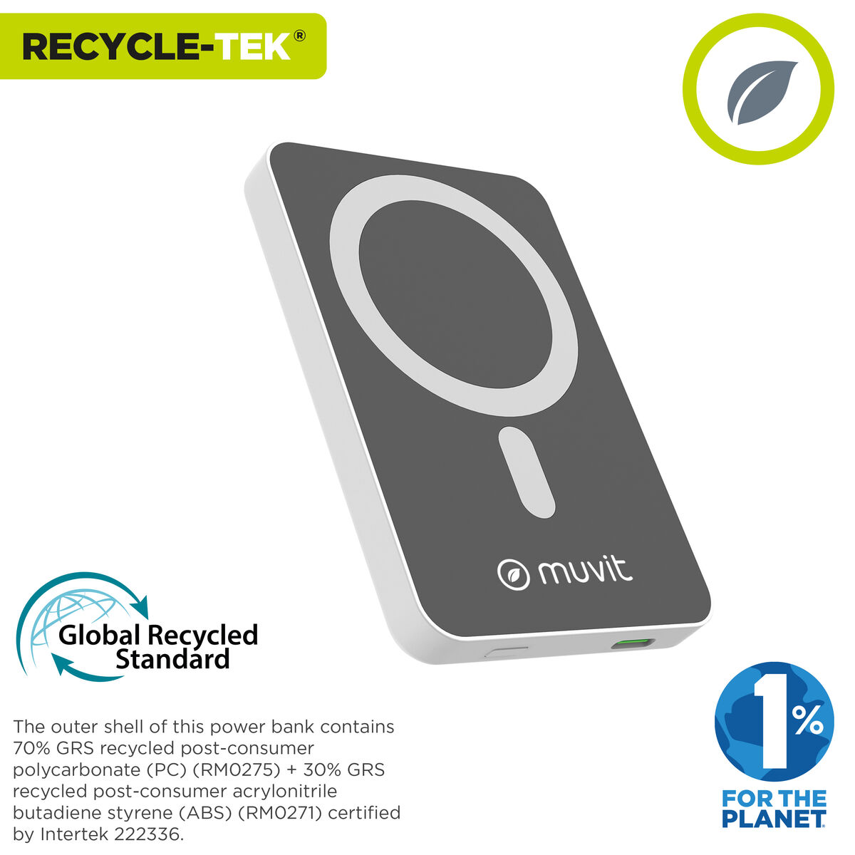 Bild von Powerbank Muvit for Change DP51AQ-R Weiß 5000 mAh