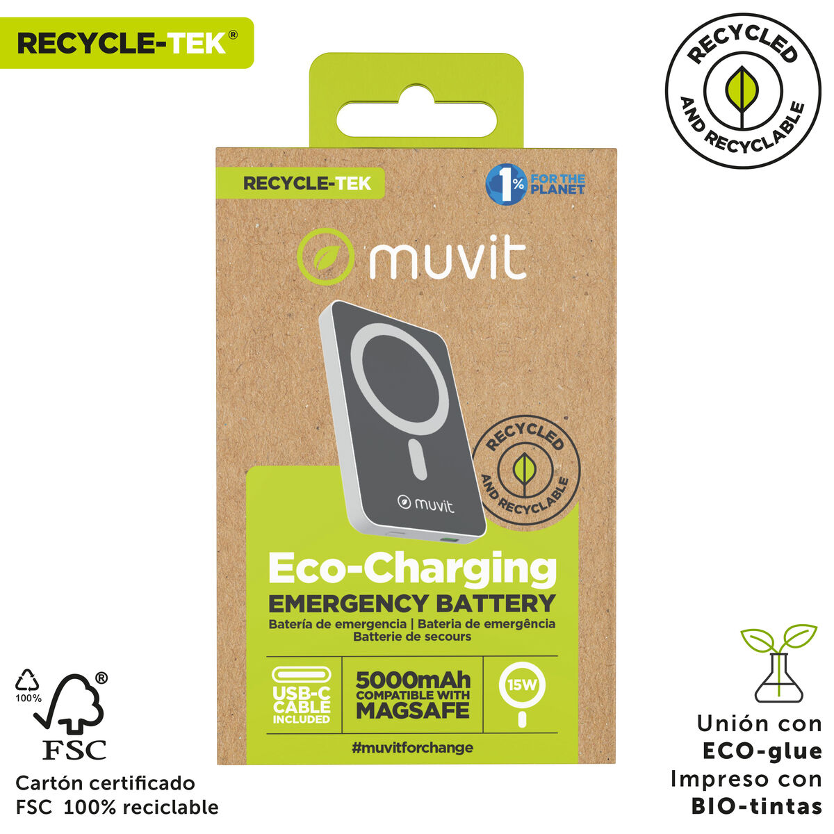Bild von Powerbank Muvit for Change DP51AQ-R Weiß 5000 mAh