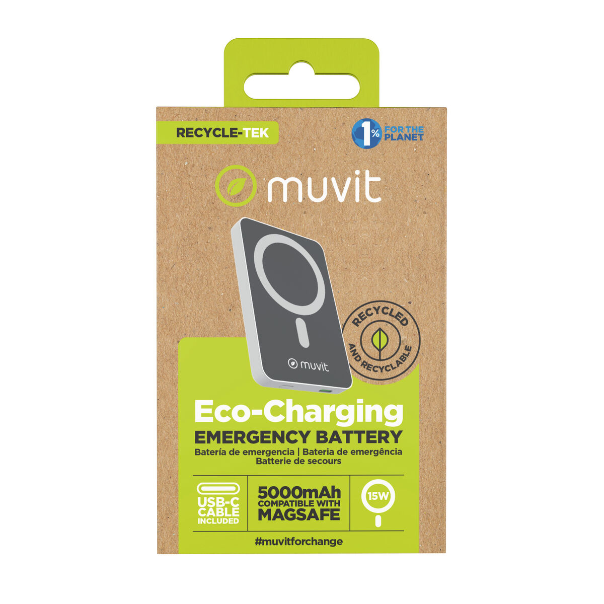 Bild von Powerbank Muvit for Change DP51AQ-R Weiß 5000 mAh
