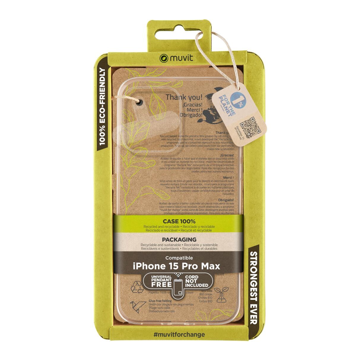 Mobile cover Muvit iPhone 15 Pro Max Clear