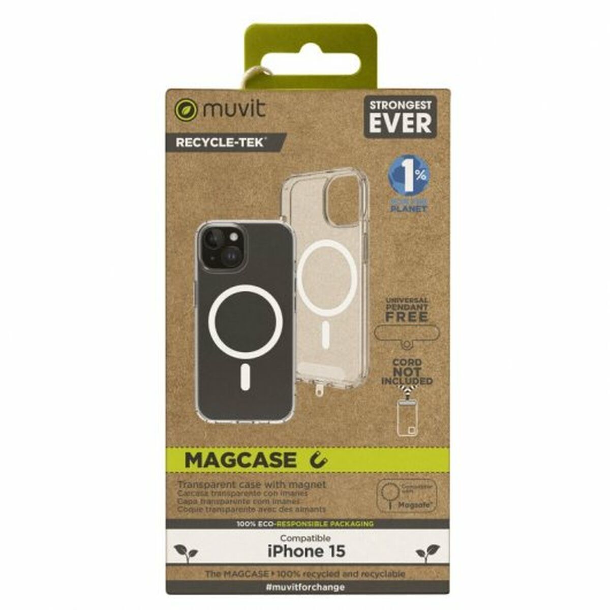 Image de Protection pour téléphone portable Muvit iPhone 15 Clear iPhone 15