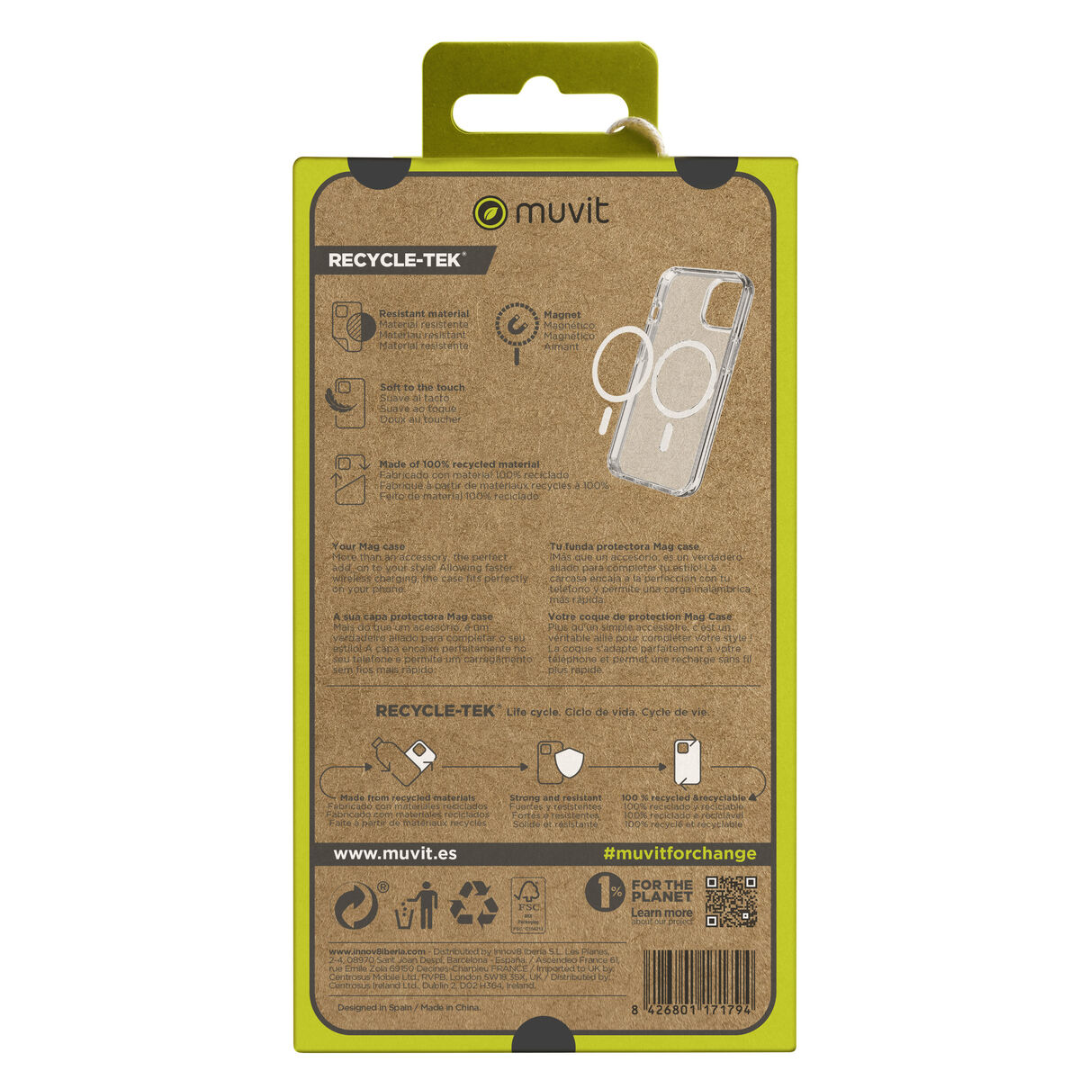 Image de Protection pour téléphone portable Muvit for Change iPhone 15 Pro Max Clear Magnétique
