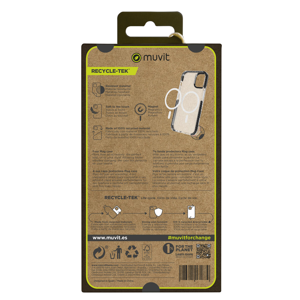 Image de Protection pour téléphone portable Muvit for Change iPhone 15 Pro Max Clear Magnétique