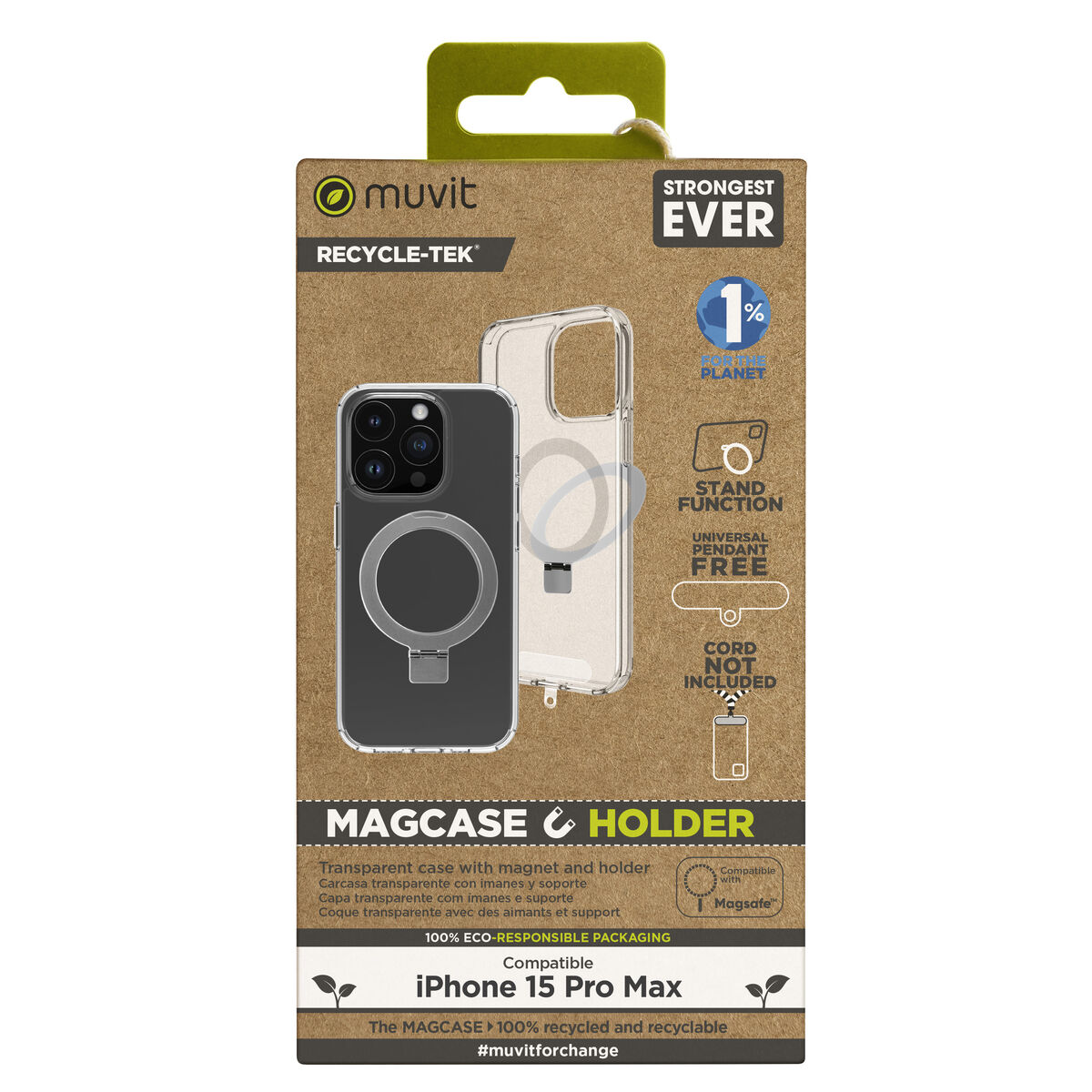 Image de Protection pour téléphone portable Muvit for Change iPhone 15 Pro Max Magnétique