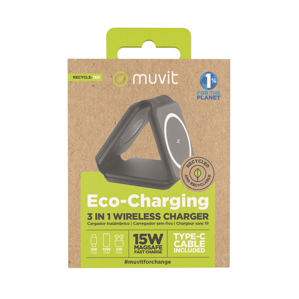Cordless Charger Muvit for Change APH-WC101 Black