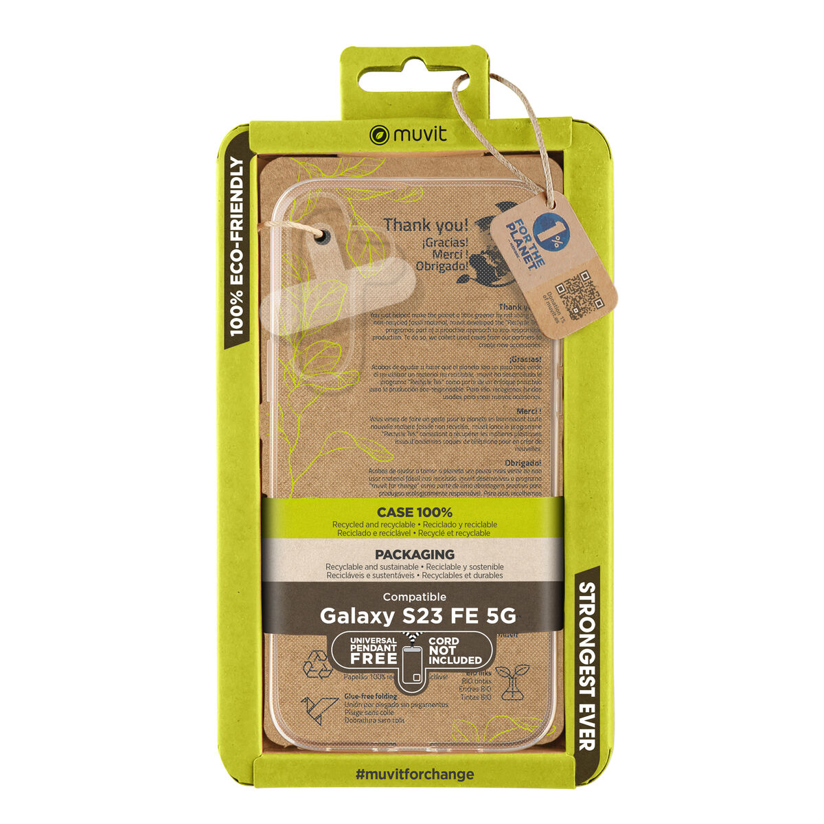 Image de Protection pour téléphone portable Muvit for Change Galaxy S23 FE 5G Transparent Samsung Galaxy S23 Ultra