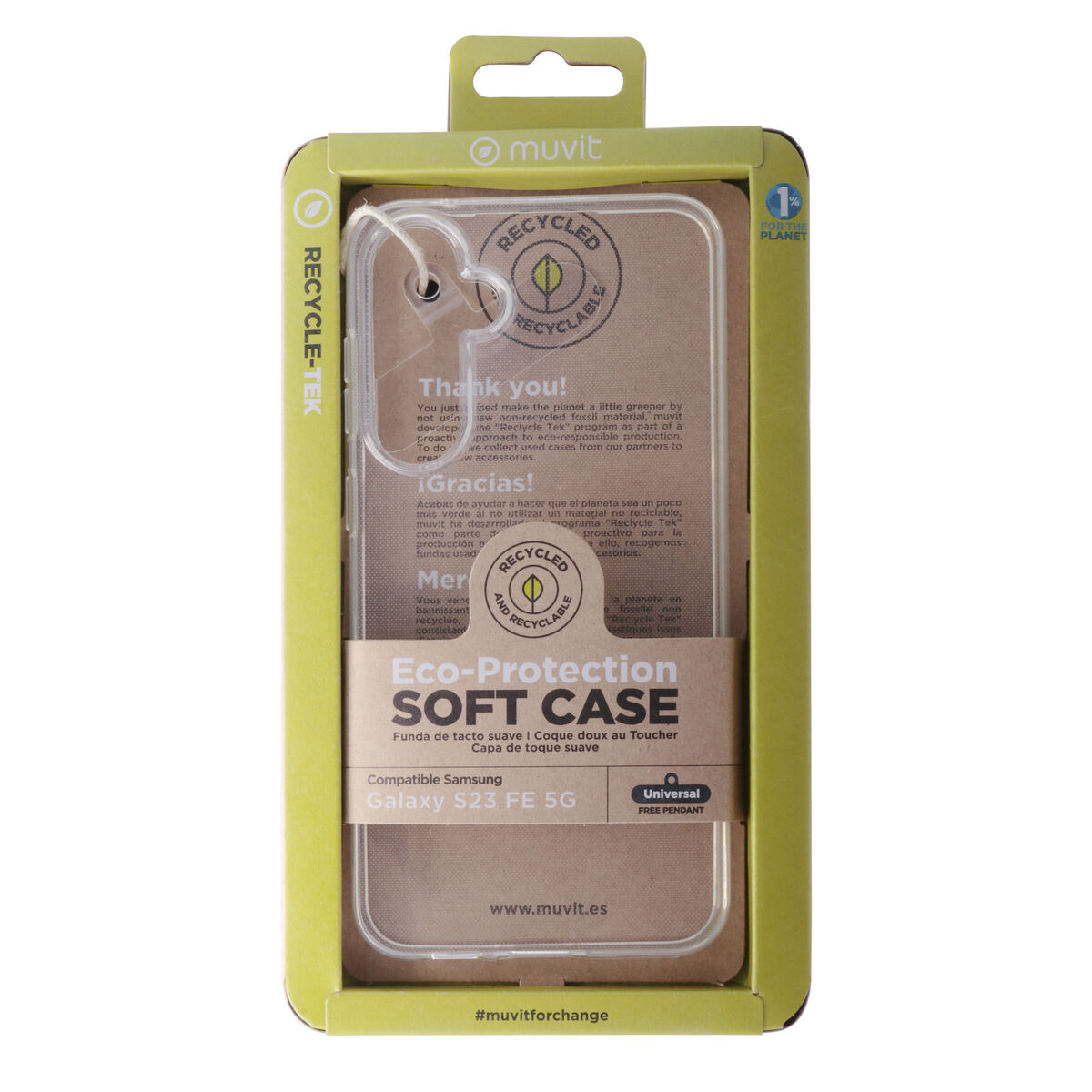 Image de Protection pour téléphone portable Muvit for Change Galaxy S23 FE 5G Transparent Samsung Galaxy S23 Ultra