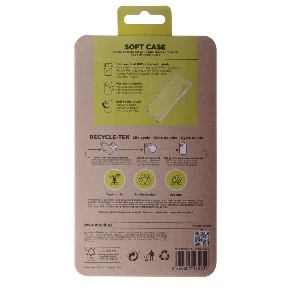 Image de Protection pour téléphone portable Muvit for Change Galaxy S23 FE 5G Transparent Samsung Galaxy S23 Ultra