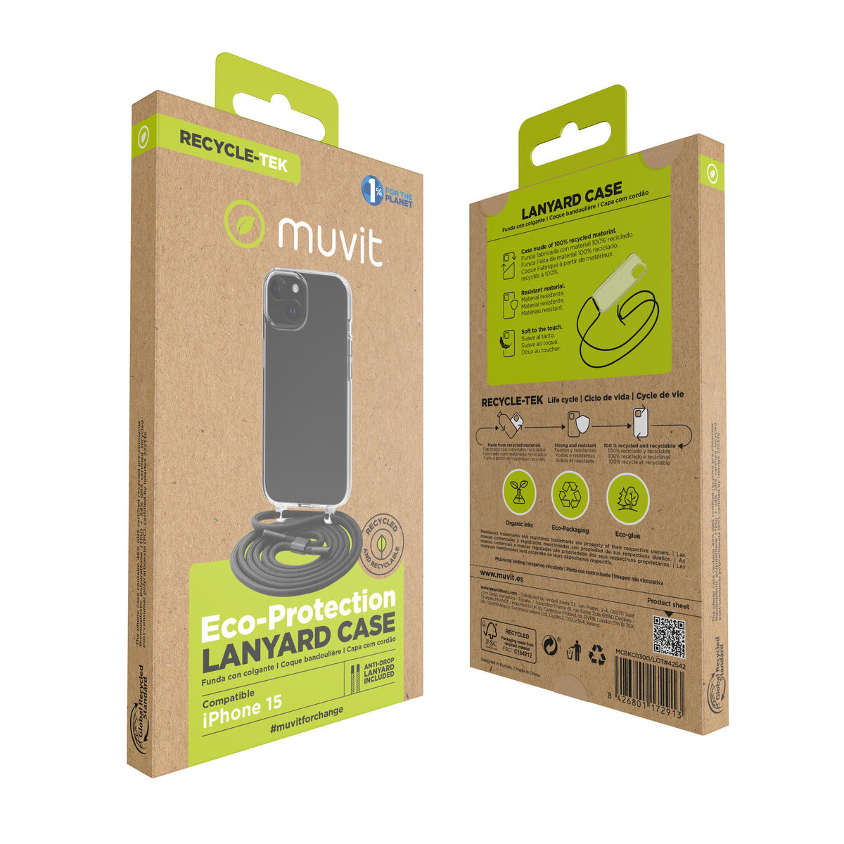 Mobile cover Muvit for Change iPhone 15