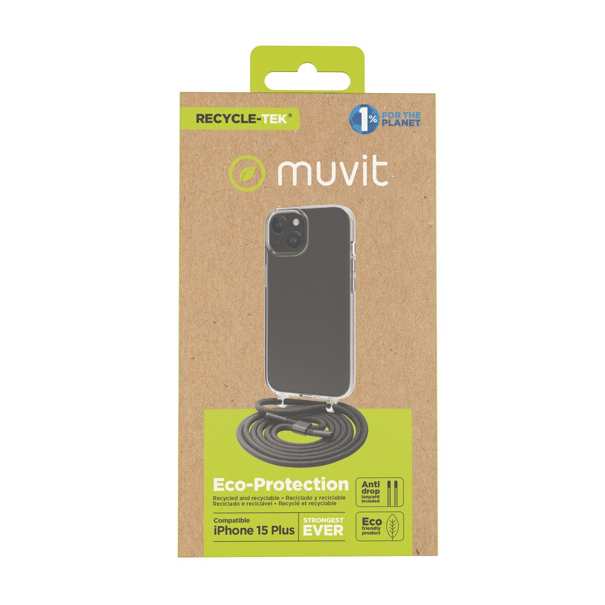 Image de Protection pour téléphone portable Muvit for Change iPhone 15 Plus Transparent