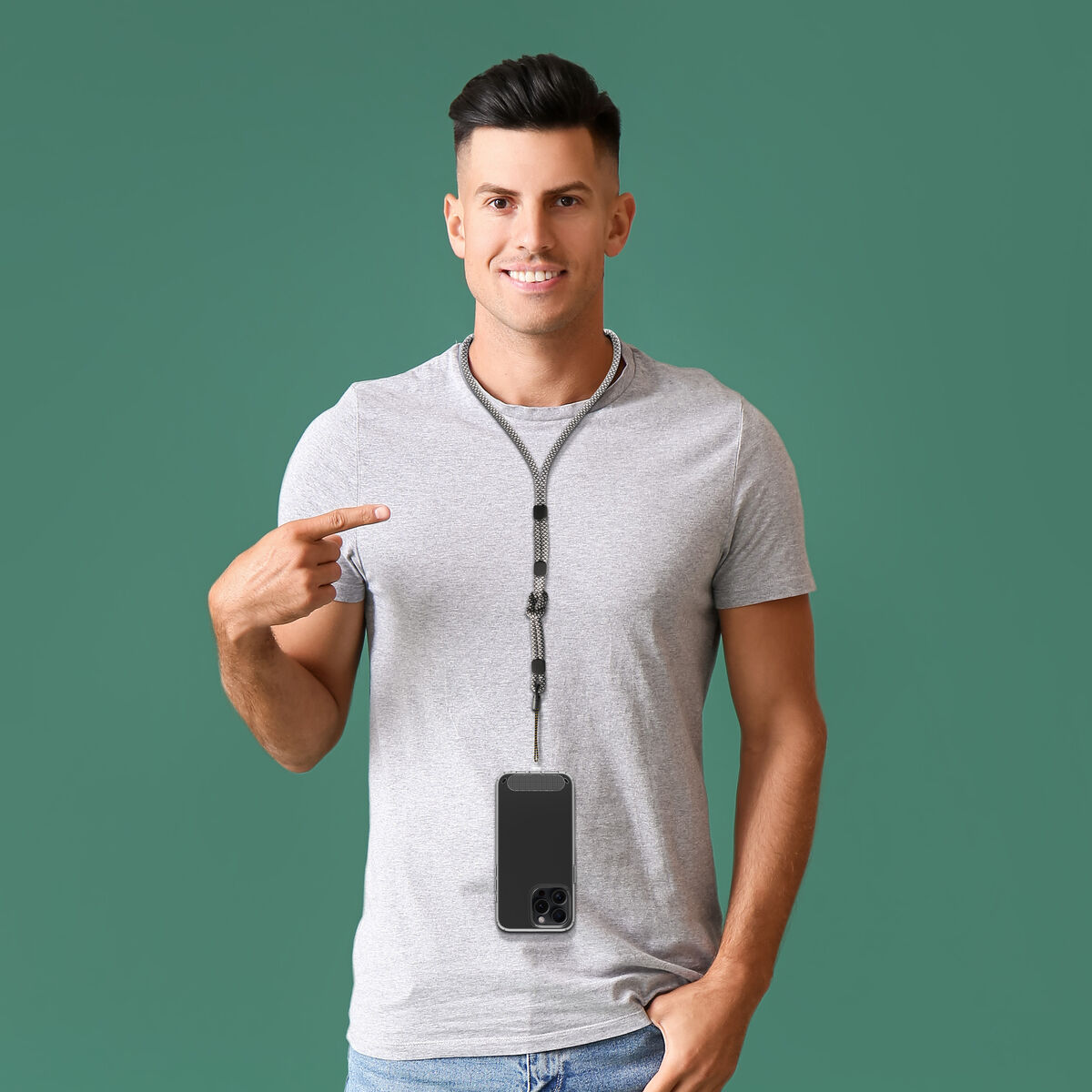 Kép Mobile Phone Lanyard Muvit for Change Black White
