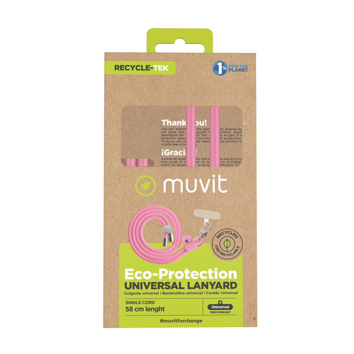 Kép Mobile Phone Lanyard Muvit for Change Pink