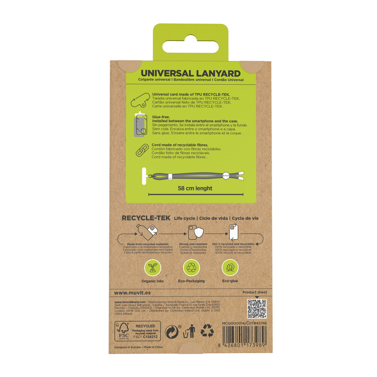 Kép Mobile Phone Lanyard Muvit for Change Pink