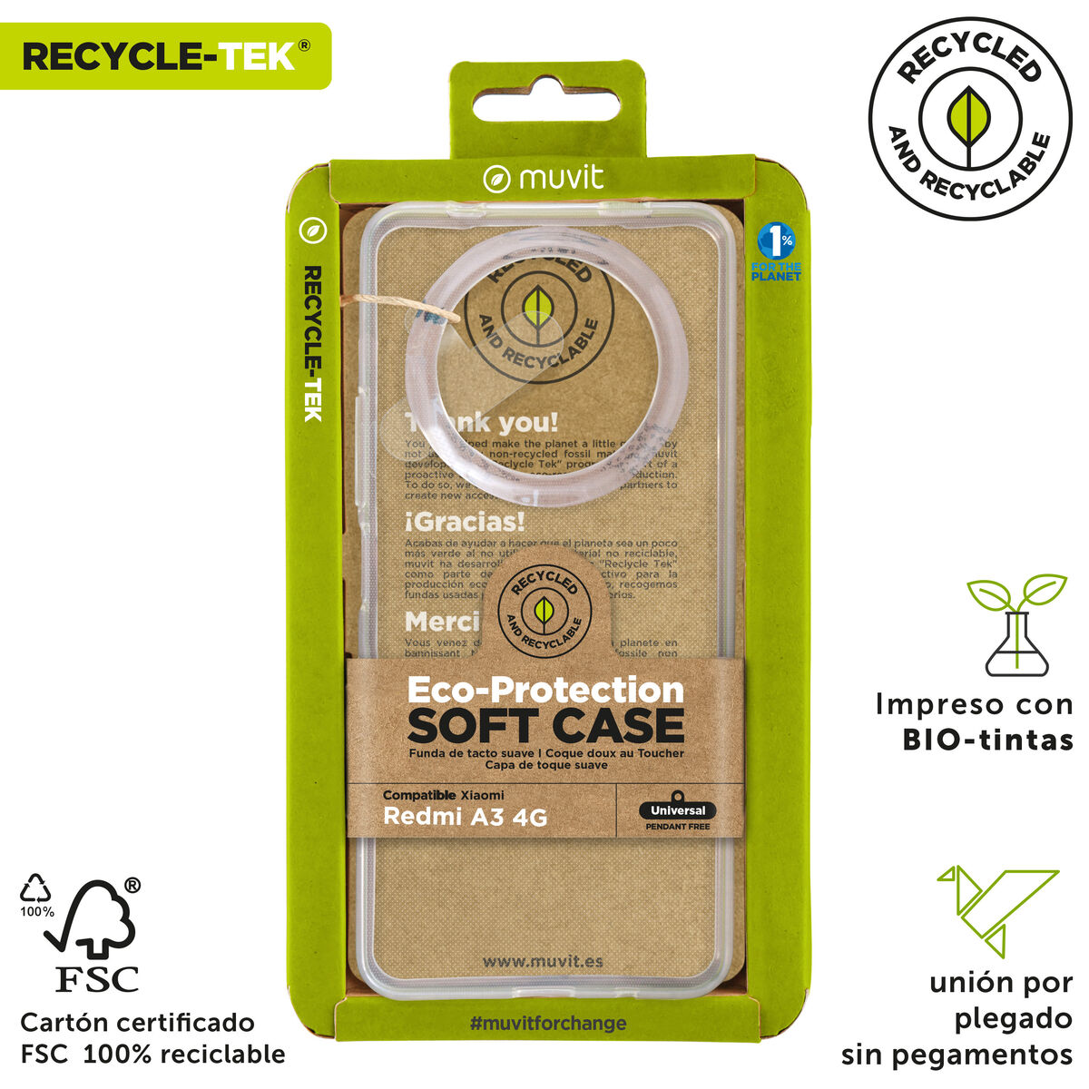 Image de Protection pour téléphone portable Muvit for Change Redmi A3 4G