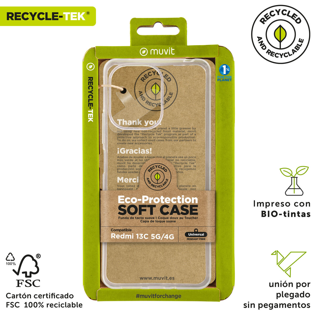 Image de Protection pour téléphone portable Muvit for Change Redmi 13C 5G/4G