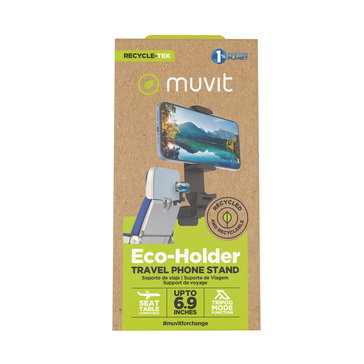 Multi-position Mobile Phone Holder with Clamp Muvit MCCHL0009 Black Plastic