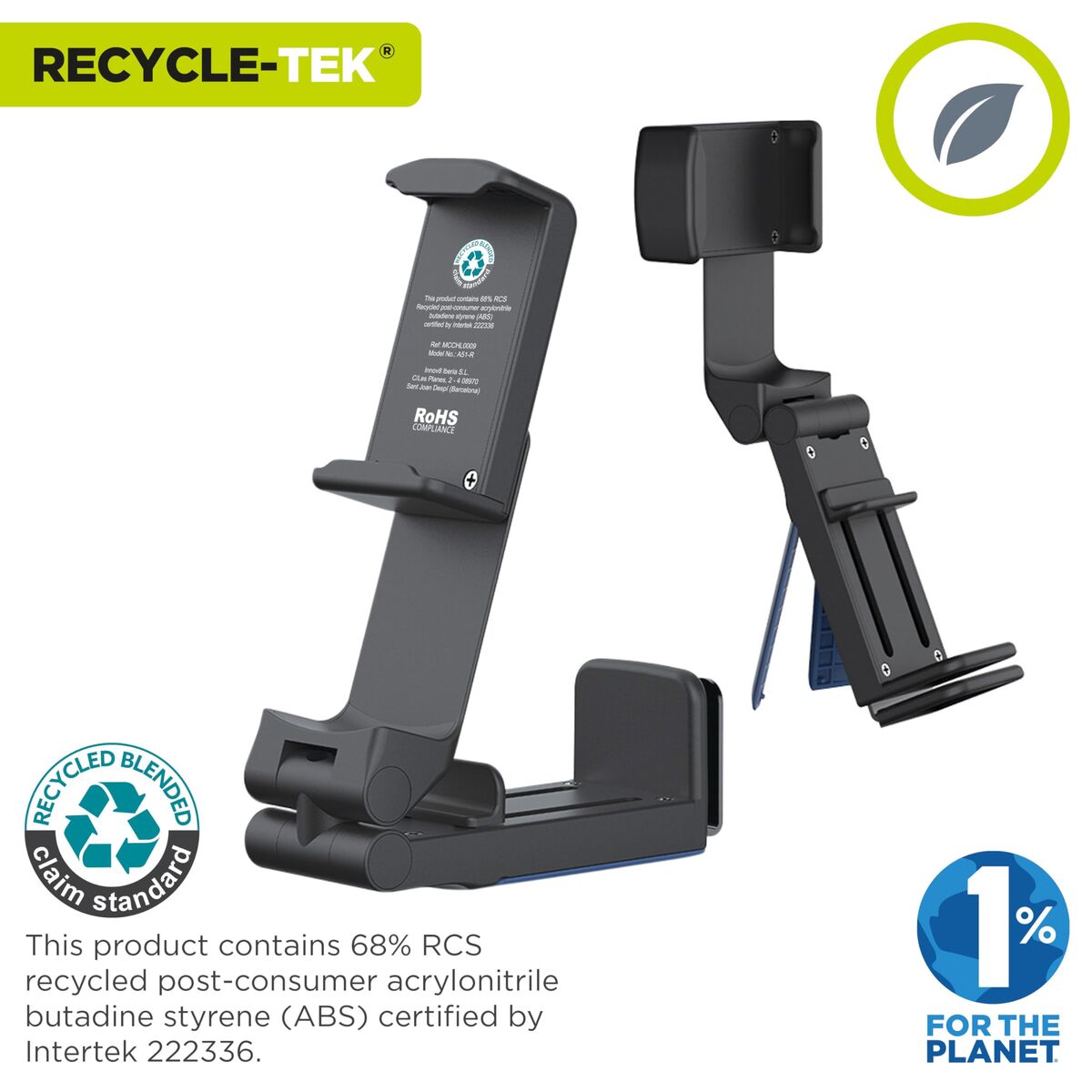 Bild von Multi-position Mobile Phone Holder with Clamp Muvit MCCHL0009 Black Plastic