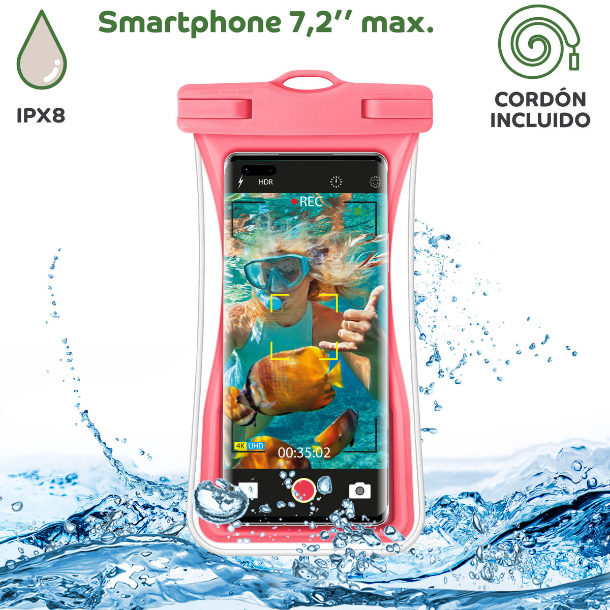 Picture of Waterproof case Myway Floating Pink Universal 7,2" (7")